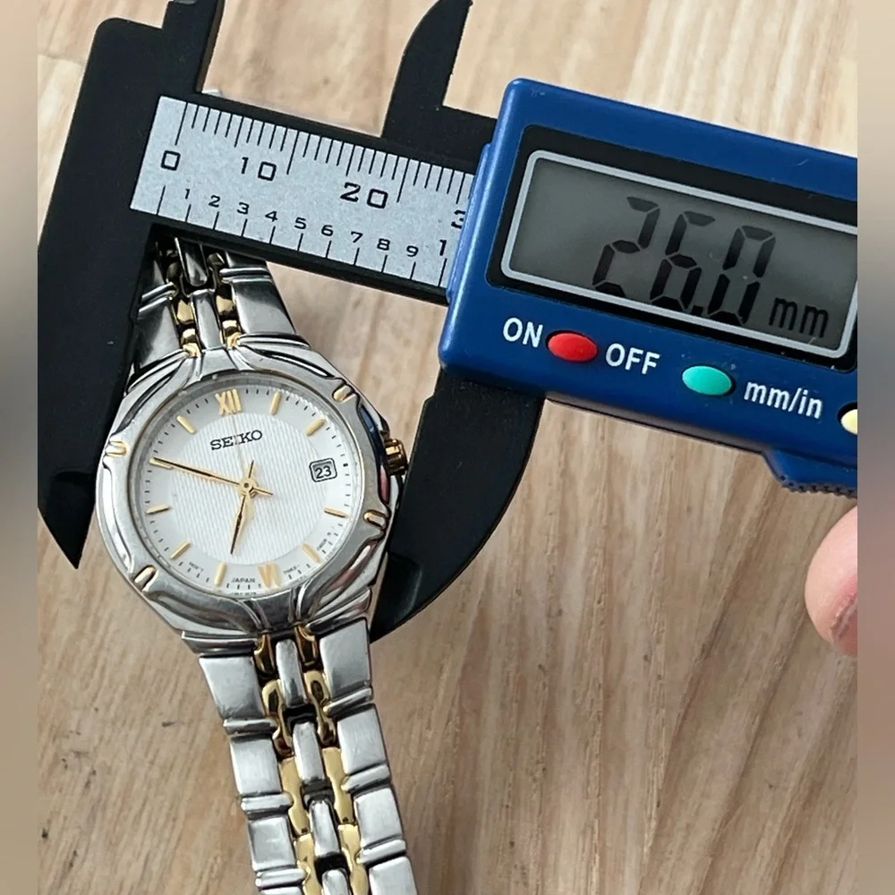 Seiko Ladies Watch Two-Tone Bracelet White Dial Date Window